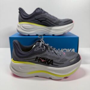 NIB•HOKA Women’s HOKA Bondi 9 Everyday Running Shoe Charcoal Grey Size: 6.5
